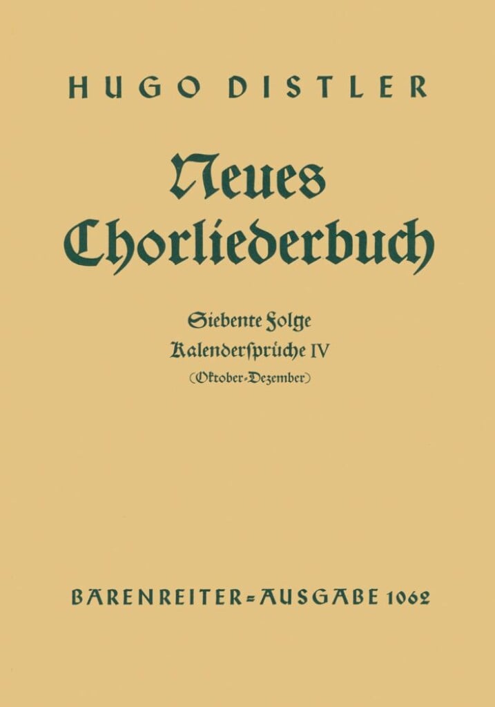 Kalendersprueche IV (Oktober -Dezember).